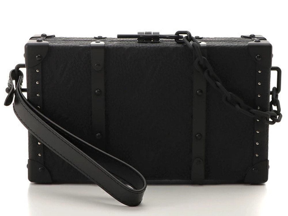 LOUIS VUITTON Wallet Trunk Black Taurillon Leather Clutch